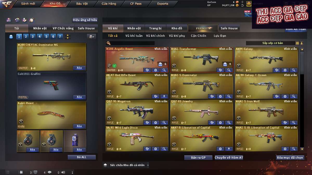 shop acc cf uy tin gia re